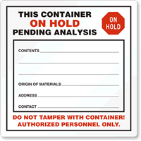 Drum Label This Container ON HOLD