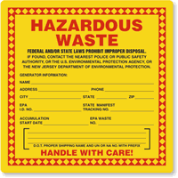 Drum Label Hazardous Waste